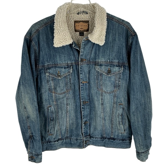 Arizona Jean Company Other - VTG 90's Arizona Jean Co Mens Sherpa Lined Denim Trucker Jacket Retro XL/XG Blue